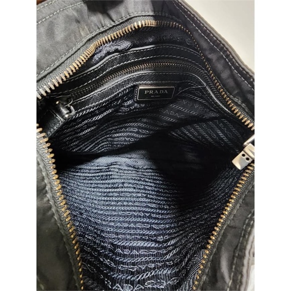 Authentic PRADA Tessuto Nylon And Saffiano Leather Small Crossbody Bag Black - Picture 12 of 12